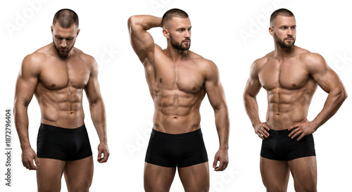 Muscular Man Posing in Black Underwear - Fitness Model Composite