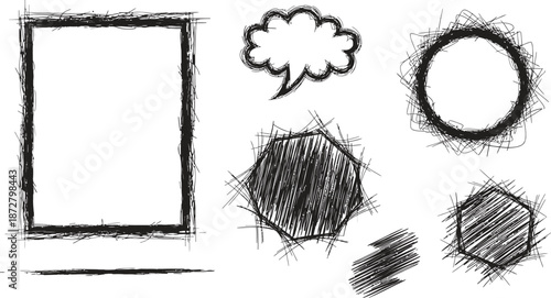 Straight line vector brush strokes. Black hand drawn stripes, smears. Paint roller line brushstrokes set. Rough grunge linocut stamp thick paint line textures. Grungy sketchy rectangle textboxes pack