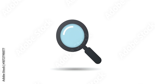 Wallpaper Mural Sleek magnifying glass icon with a light blue lens, symbolizing search, focus, and analytical exploration in digital interfaces and graphical designs Torontodigital.ca