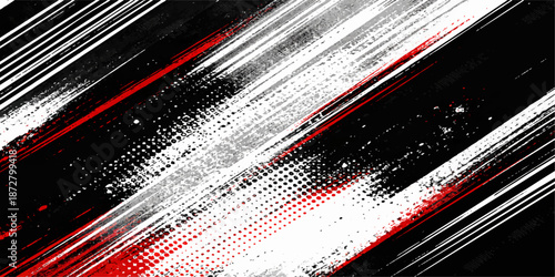 Digital technology concept featuring a red laser line pattern and motion blur texture on a black background illustration for modern business wallpaper design