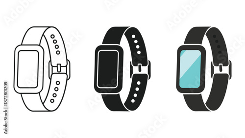 Smartwatch icons in different design stages