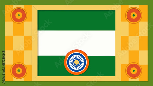 India National Flag Ashoka Chakra Celebration Design with vector illustration