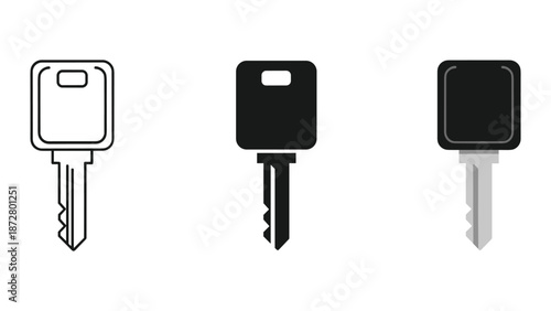 Set of different keys in various styles