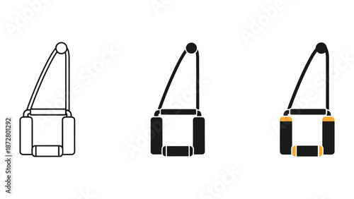 Resistance band illustration set for fitness training