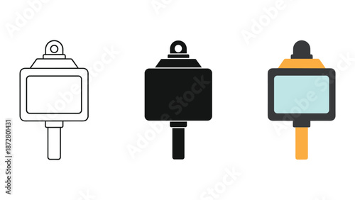 Collection of street light icons in different style