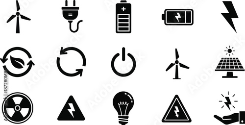 Electric scooter urban transport icons set mobility moped riding safety gear charging station symbols