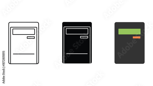 Different style of fridge icon set