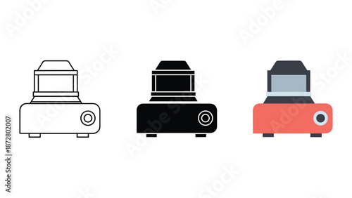 Vector illustration of coffee machines in different colors