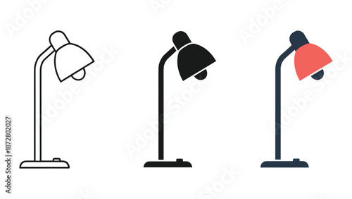 Table lamp illustration set in different colors