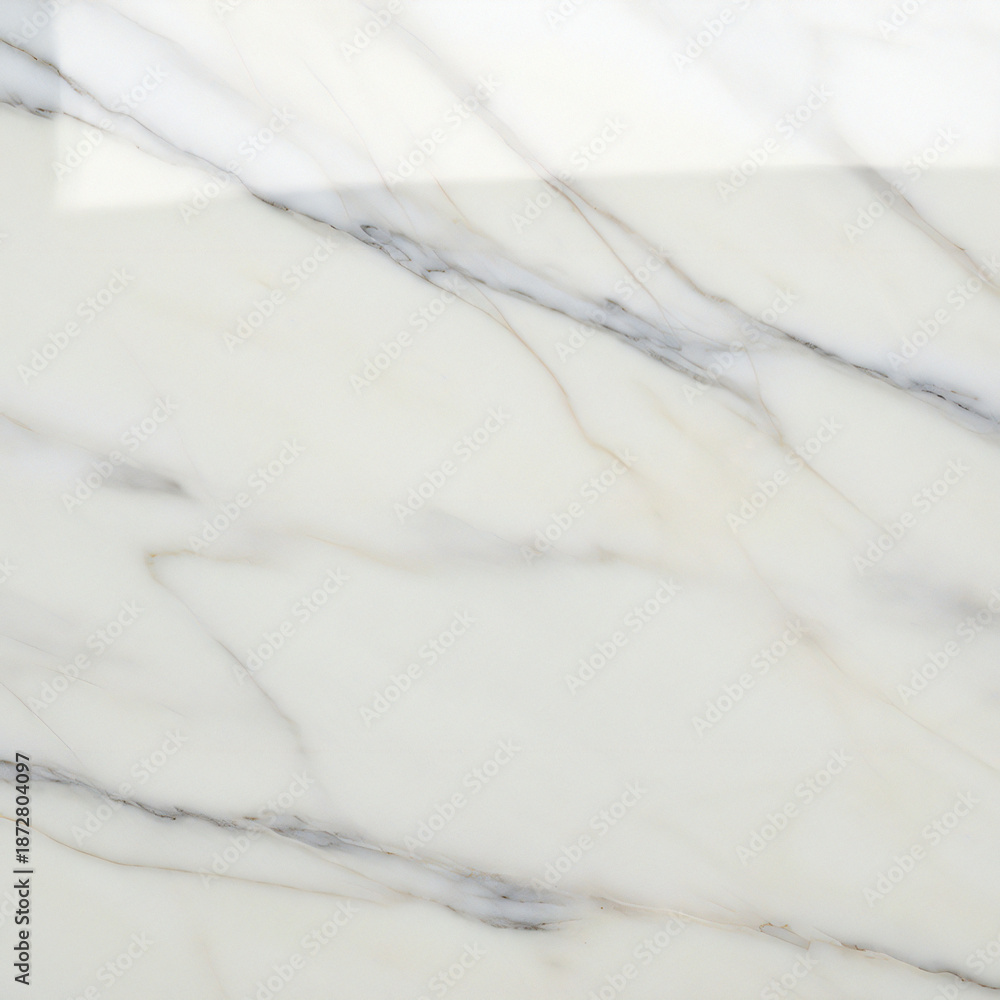 Fototapeta premium Elegant white marble surface with natural grey veins, perfect for luxury background designs.