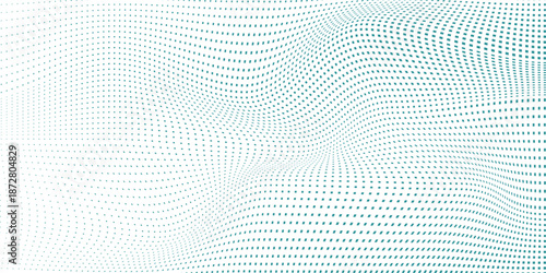 Abstract Rectangle Vector Gradient Blue Color Halftone Background Staggered Dots Design Abstract