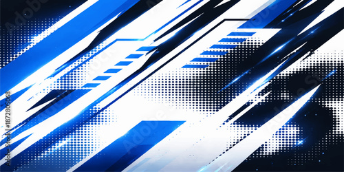 Futuristic city architecture with blue 3d digital technology lines and perspective vector patterns creating a modern office building web wallpaper concept design