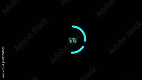 Animation of a loading spinning load wheel. Waiting for download. White circle on a black isolated.Animated circular loading mark with white background and no background. 
