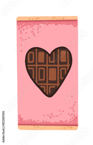 Valentines Day chocolate in pink packaging with heart