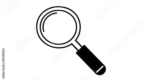 Magnifying glass icon illustration on a white background