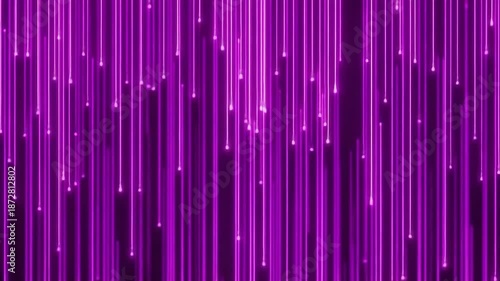 Vertical abstract background with thin glowing purple lines moving downward,  