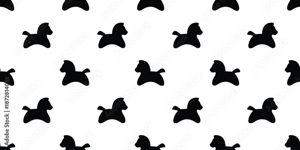 Fototapeta premium horse seamless pattern pony cartoon character vector doodle tile background repeat wallpaper wrapping paper illustration design scarf isolated