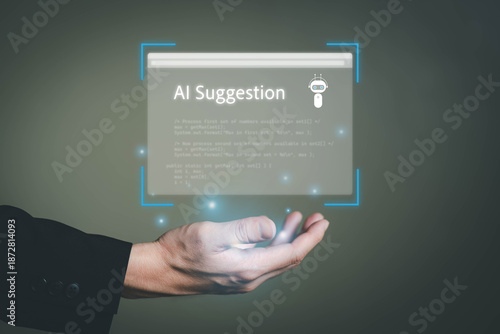 Wallpaper Mural  Business person using AI command with smartphone to create voice prompt for process automation without typing. Artificial intelligence for voice bot command AI suggestion technology Torontodigital.ca