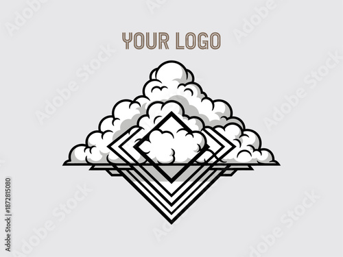 Clouds Forming a Diamond Shape Logo.