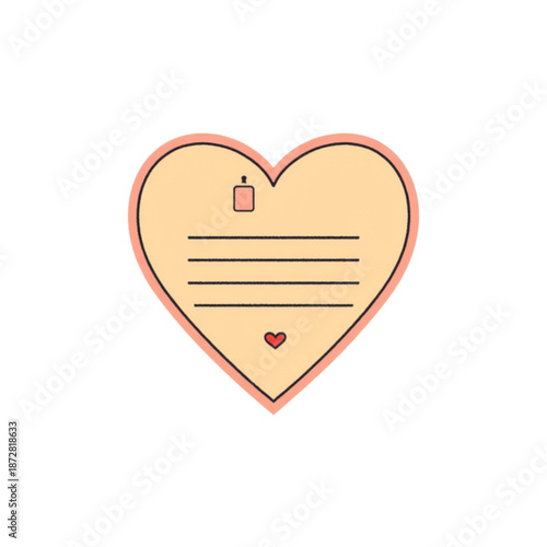 Heart shaped love letter with perfume and small heart