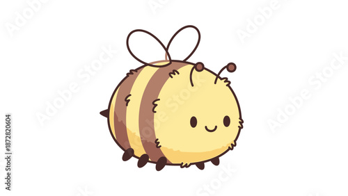 Cute Cartoon Bee Character Illustration with Friendly Expression and Bright Colors.
