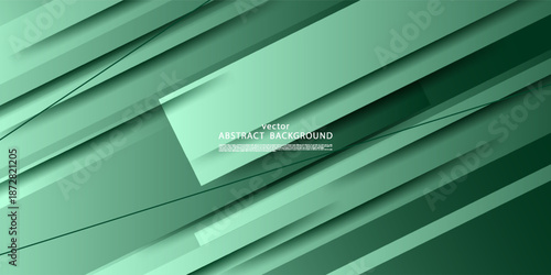 Abstract green background. Simple banner with overlapping pattern design concept elements. Vector eps10