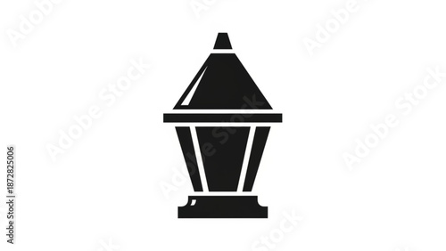Black Lantern Icon Isolated on White Background
