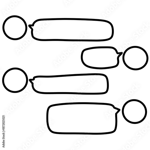 Free Download Chat Conversation Speech Bubbles UI Layout in Minimal Black and White Line Art - GFXLoad