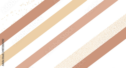 Diagonal stripes in various shades of brown and beige on white background