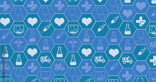 Animation of network of connections over blue womans eye