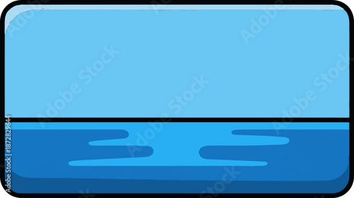 Abstract representation of sky above water, divided by a dark line