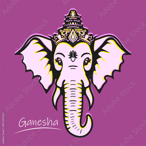 Vector illustration background ganesha chaturti. The religion of India is the worship of the gods.