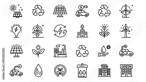 Collection of Simple Environmental Icons.
