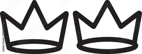 Twin Crown Icon Illustration Representing Royalty Leadership Power And Luxury Symbol Design Art