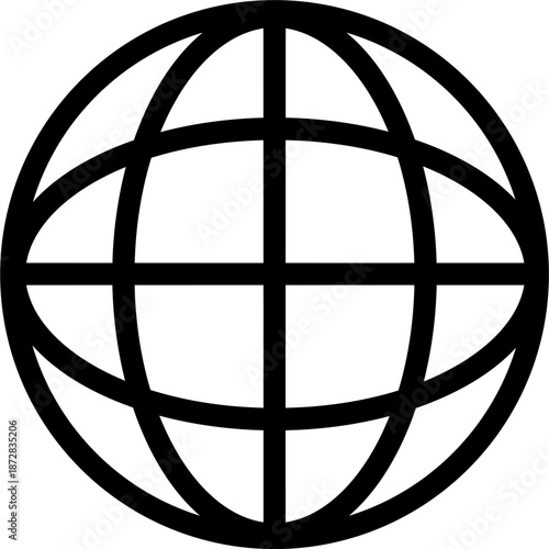 Globe icon for global internet network and international world web