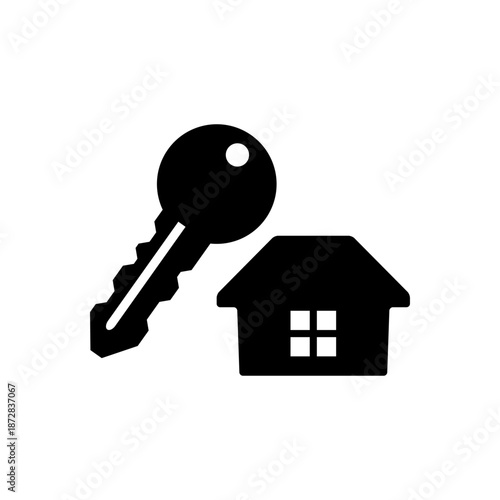 不動産物件と鍵をモチーフにしたアイコン