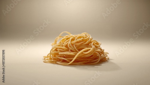 Aesthetic Close-up of Raw Uncooked Pasta Twisted Pile on Surface