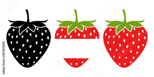 Elegant Strawberry Fruit Monogram Frame for Initial Branding Vector
