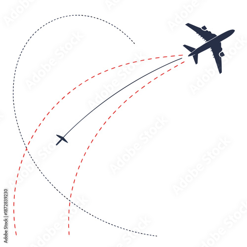 International flight paths visualized with aircraft trajectories