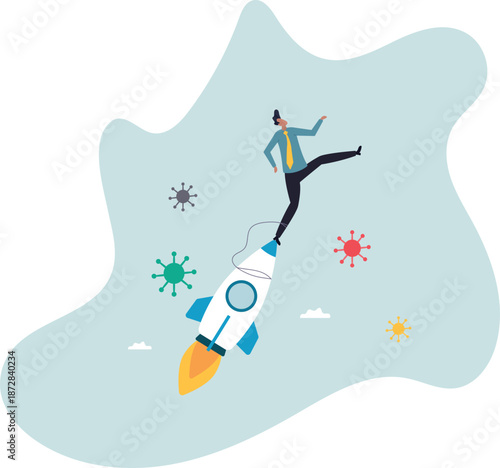 Business booster in economic crisis COVID-19 outbreak, start up company to win and survive in recession.about a man and his life.