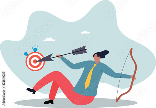 Time management to finish work within deadline, productivity or efficiency to reach goal, project timeline.about a man and his life.