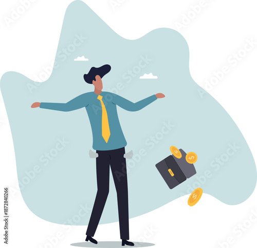 Broke businessman, bankruptcy poor man or financial problem due to jobless and unemployed in Coronavirus COVID-19 economy crisis .about a man and his life.