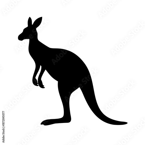 Kangaroo Silhouette Vector – Minimalist Australian Marsupial Icon for Wildlife Branding and Outback Logo Design