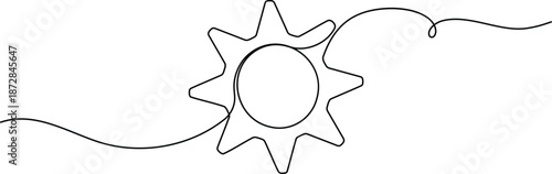 Business optimization gear wheel icon and sign continuous one line drawing on white background minimalist mechanism service motion symbol outline vector illustration