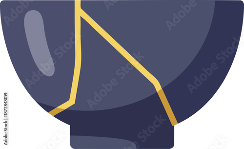 Kintsugi bowl mended with gold