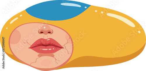 Dry Cracked Lips and Skin Concept