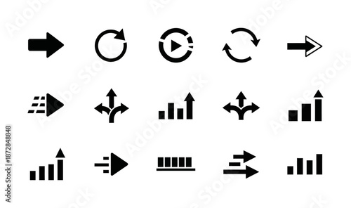 Collection of Arrows and Symbols for Navigation and Progress Indication