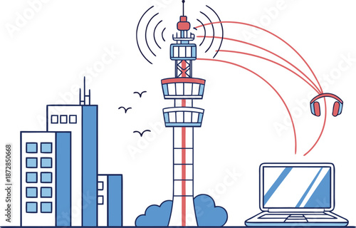 Telecommunication and Digital Connectivity Services Icon