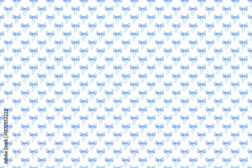 Pastel blue bow pattern on white background for design and decoration