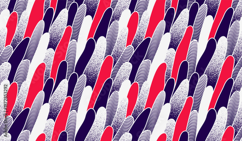 Abstract vector seamless pattern, endless motif background of some plants biology theme, tiling art with biology organisms look like shapes.